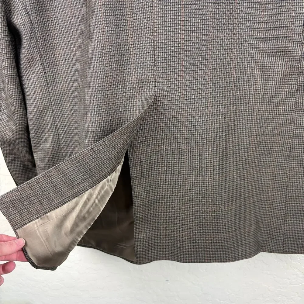 LAUREN Ralph Lauren Houndstooth Wool Sport Coat Blazer Mens Size 42L Business